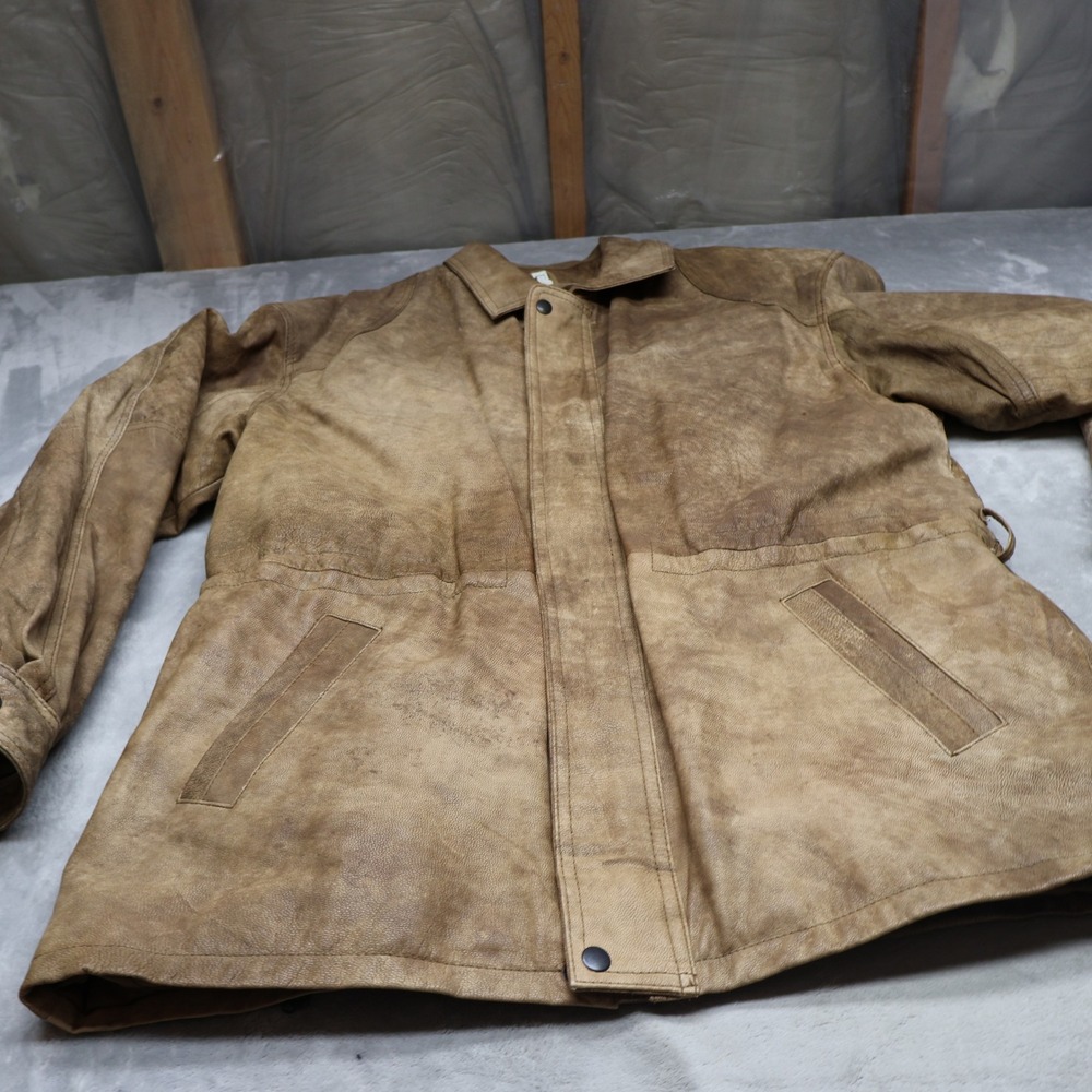 Pierce Arrow Jacket Men Large Brown Leather Distressed 3in1 Liner Field VTG RARE